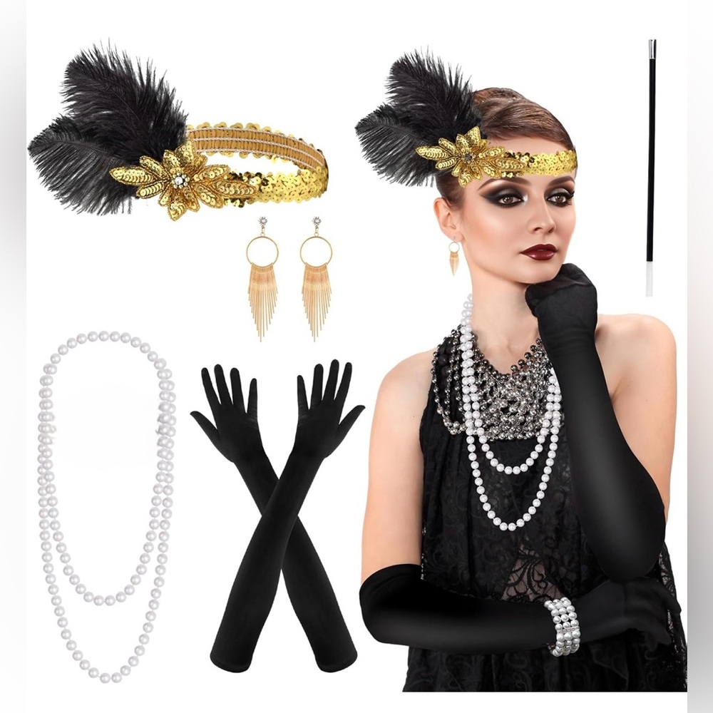Elegant Flapper Roaring 20’s Accessories Set